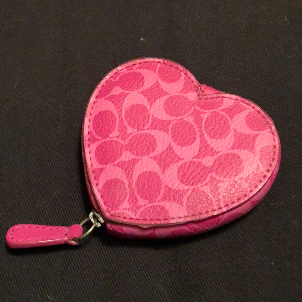 Pink Heart Coach Change purse
